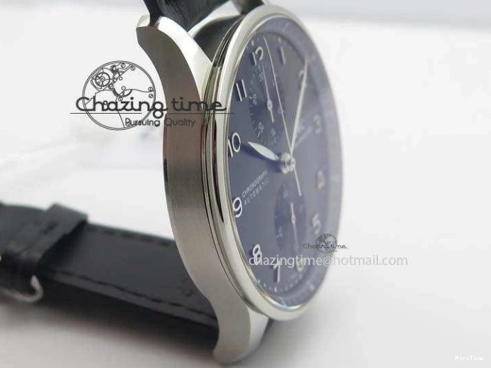 MIROTIME 0517 Reliable Portuguese IW371447 ZF 1:1 Best Edition SS Black Dial On Black Leather Strap A79350 V 7274